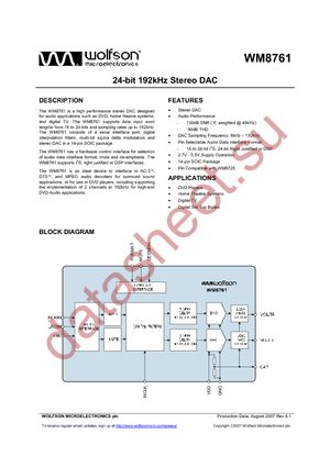 WM8761GED/V datasheet  